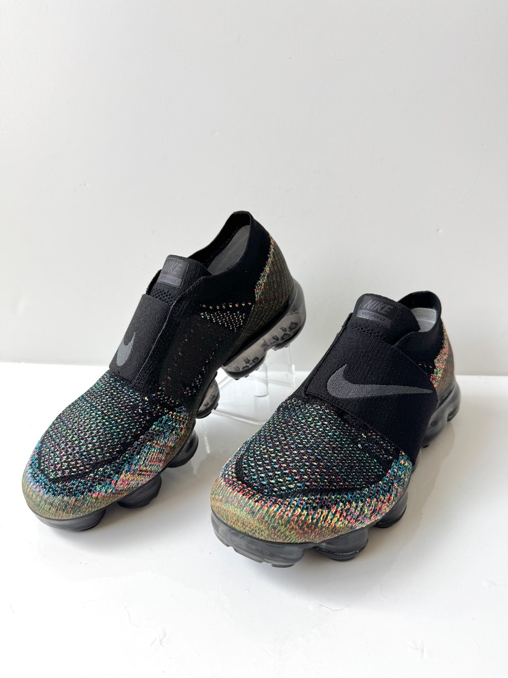 Nike Air VaporMax Flyknit Moc Sneakers in Black/Anthracite-Volt Size 8